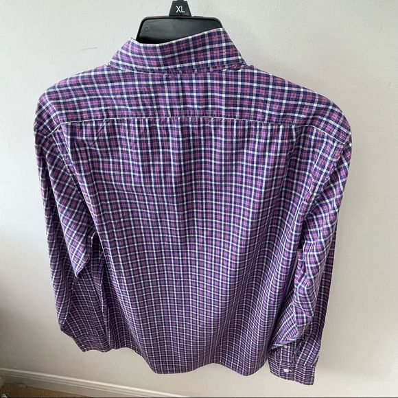 J Crew Size Medium long Sleeve Dress Shirt Purple Plaid Light Weight 100% Cotton - Picture 4 of 5